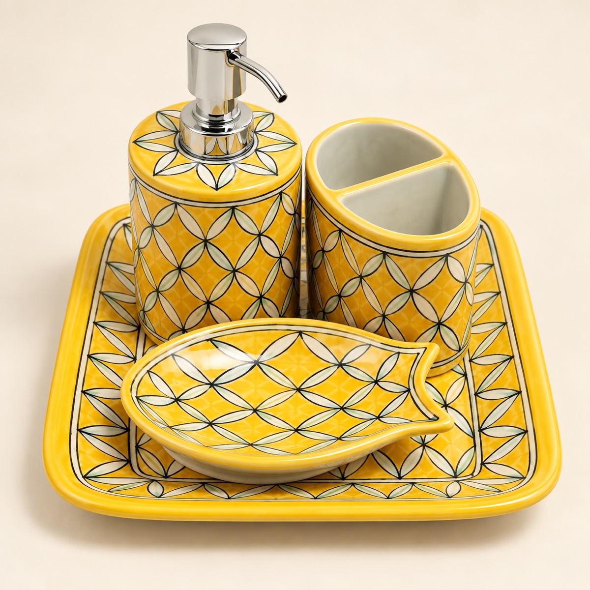 AI-styled product photo: Bathroom set