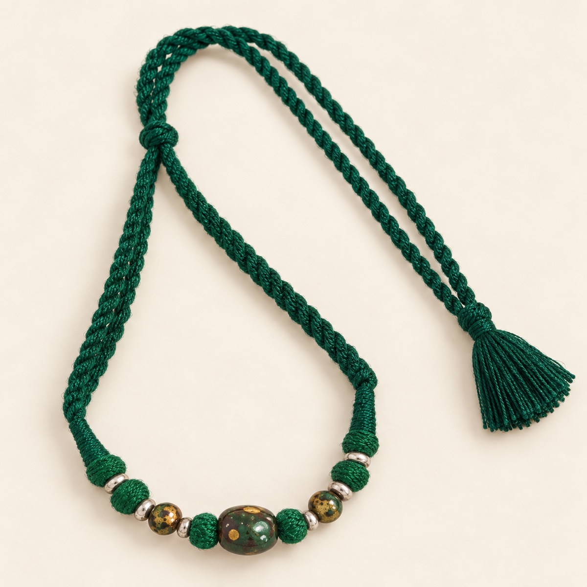 AI-styled product photo: Beaded necklace